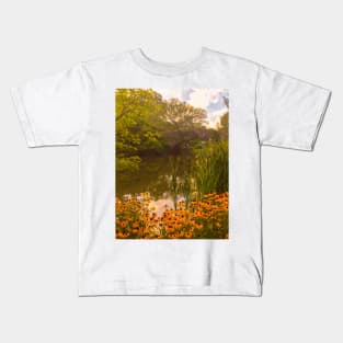 Central Park Lake Flowers Bridge Manhattan NYC Kids T-Shirt